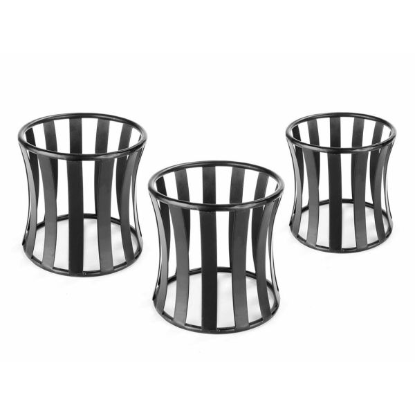 Подставка фуршетная стойка набор 3 шт круглая Cutouts (d 13/16/20 см h13/16/20 см) черная P.L.