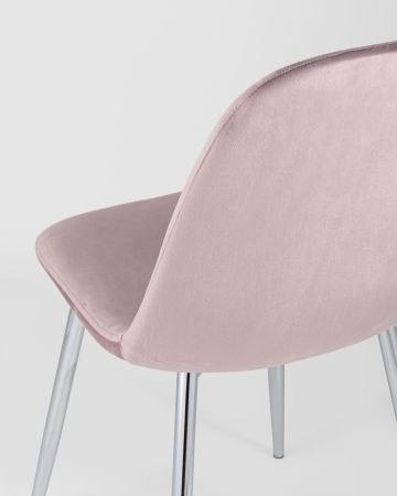 Стул Валенсия велюр розовый хромированные ножки