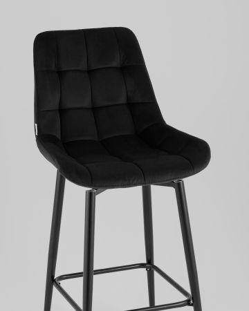 Стул барный Флекс с поворотным механизмом велюр черный