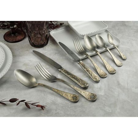 Вилка десертная 17,5 см матовая с золотом Lord Vintage Style P.L. Proff Cuisine [12]