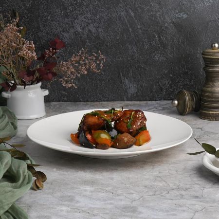 Тарелка d 25,5 см с широкими полями белая фарфор P.L. Proff Cuisine [6]