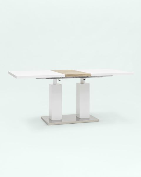 Стол обеденный Сиэтл раскладной 140-180*90 глянцевый белый