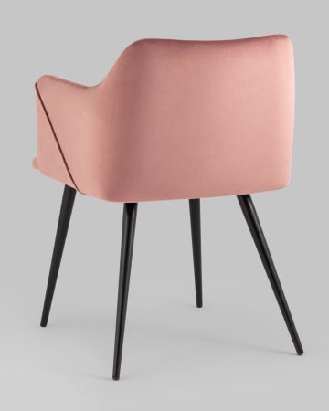 Стул с подлокотниками Джоэл велюр пыльно-розовый