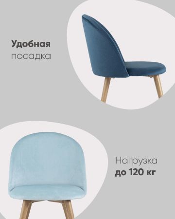 Стул Лион велюр голубой