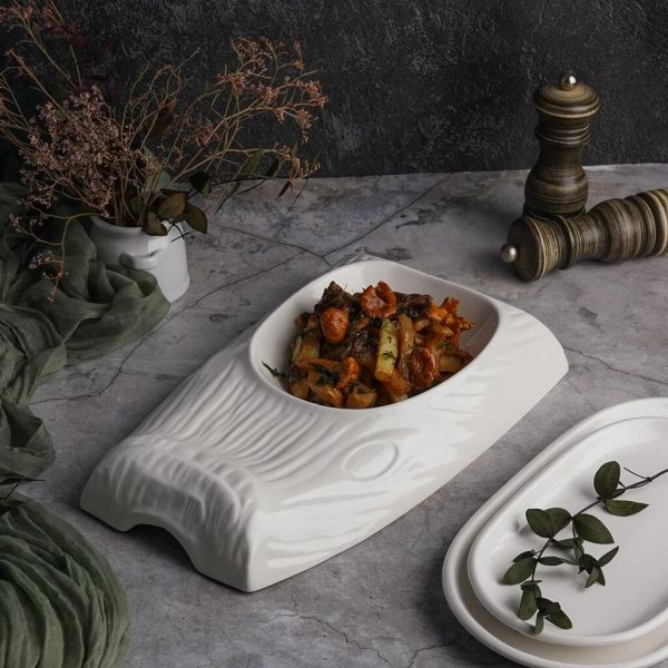 Блюдо прямоугольное 31*19,5 см h4,5 см 450 мл Oyster белое фарфор P.L. Proff Cuisine [3]