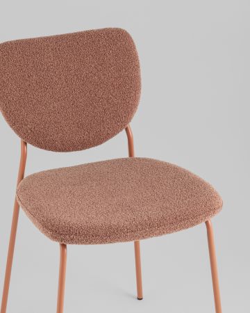 Стул обеденный Gigi коричневый букле розовые ножки