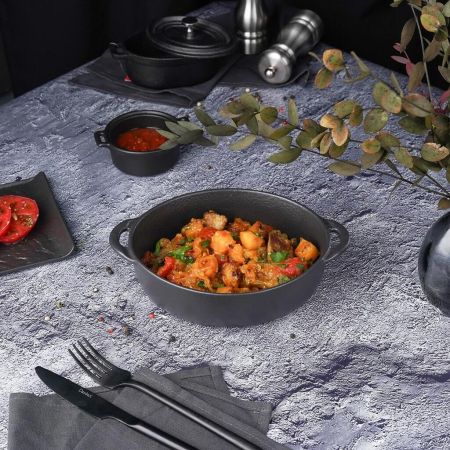 Блюдо овальное 18,5*15 см h5,3 см 850 мл с ручками Smooth Black Raw Stellar P.L. Proff Cuisine [4]
