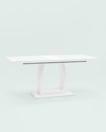 Стол обеденный Орлеан раскладной 140-170*80 глянцевый белый