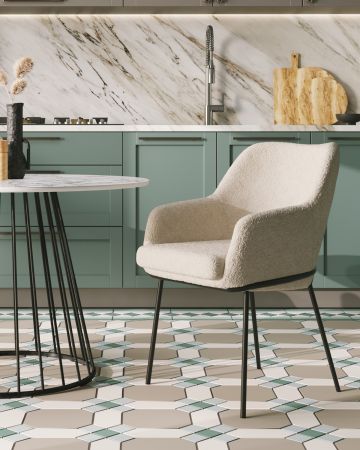 Стул Кози ткань букле молочный