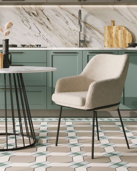 Стул Кози ткань букле молочный