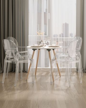 Стул Victoria Ghost с подлокотниками прозрачный