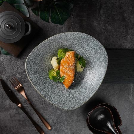 Салатник 600 мл 26,5*24,3 см h5,8 см глазурь Glossy Stone Untouched Taiga P.L. Proff Cuisine [1]