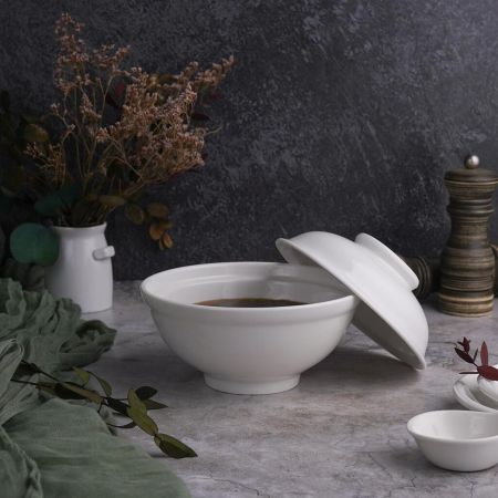 Бульонница мисосупница 450 мл d 15,3 см h10,5 см с крышкой белая фарфор P.L. Proff Cuisine [3]