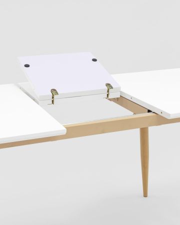 Стол обеденный Стокгольм раскладной 120-160*80 белый