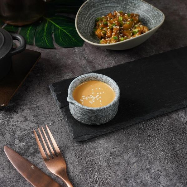 Соусник 60 мл d 7,5 см h4 см круглый с носиком глазурь Glossy Stone Untouched Taiga P.L. [1]