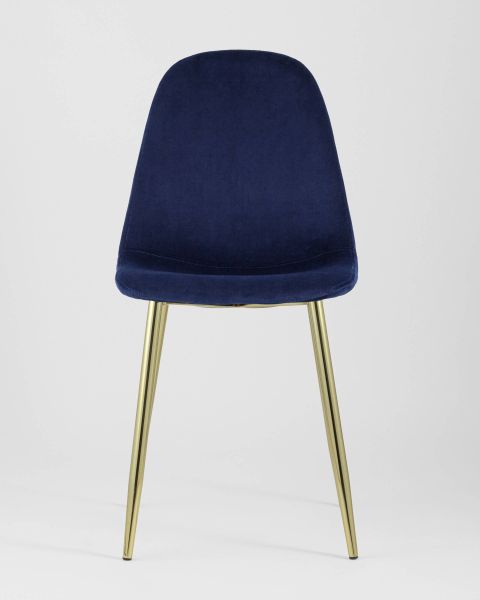 Стул Валенсия велюр синий золотые ножки