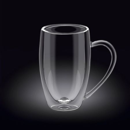 Кружка 400 мл. d=75 мм. h=125 мм. с двойными стенками Термостекло Wilmax /1/48/