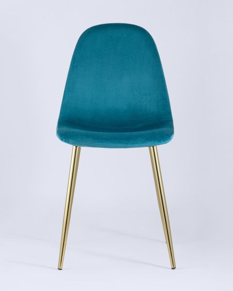 Стул Валенсия велюр аквамарин золотые ножки