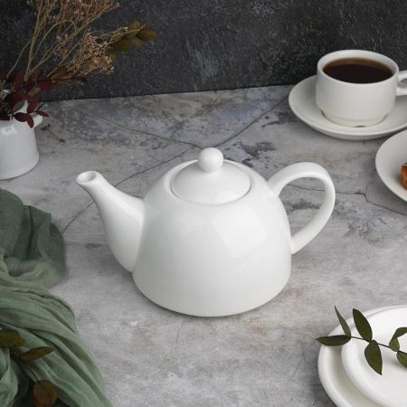 Чайник 760 мл d 13,2/6,8 см h12 см белый фарфор P.L. Proff Cuisine [1]