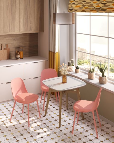 Стол обеденный Target 80*80 белый ножки массив бука