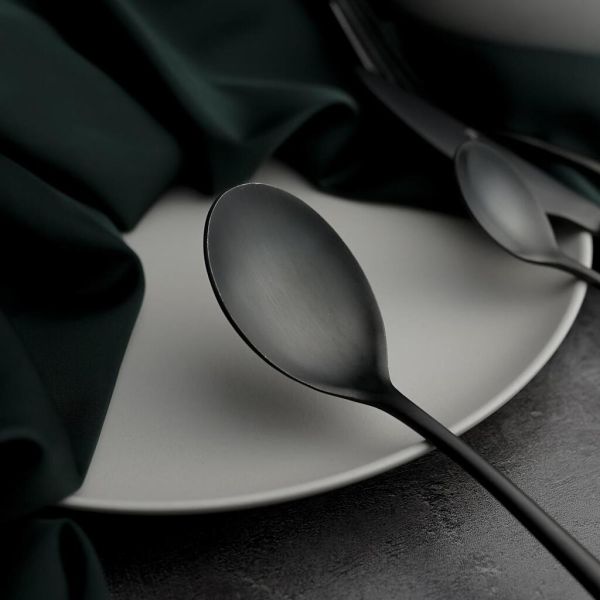 Ложка столовая 21 см матовая черный цвет PVD Alessi-Black P.L. [12]