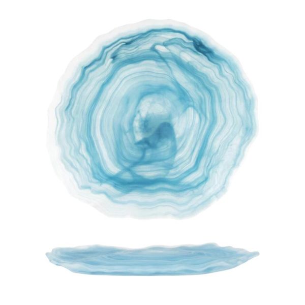 Тарелка d 24 см h2 см Blue Sunset матовое стекло P.L. Proff Cuisine [6]