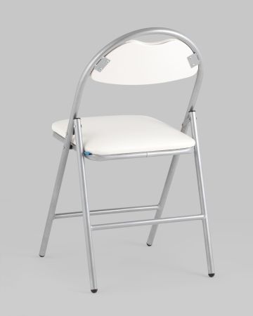 Стул складной Hagen экокожа белый каркас металлик