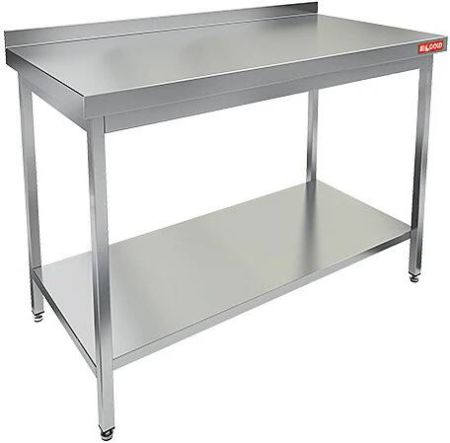 СТОЛ производственный пристенный с бортом и полкой HICOLD НСО-12/6БП (282662)