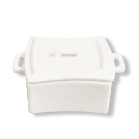 Блюдо с ручками и крышкой для запекания и подачи 7,5 см Le Cafe-Art collection, фарфор [1]