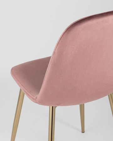 Стул Валенсия велюр пыльно-розовый золотые ножки