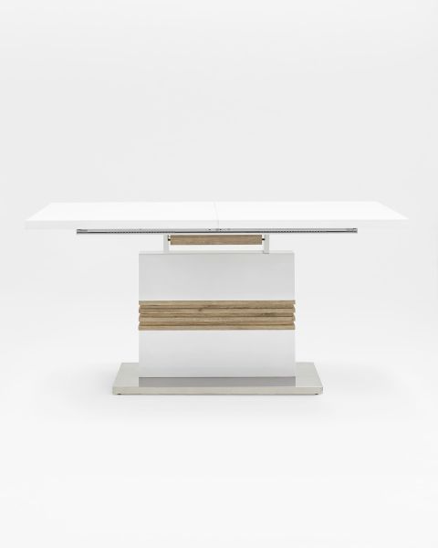 Стол обеденный Тампа раскладной 160-200*90 глянцевый белый