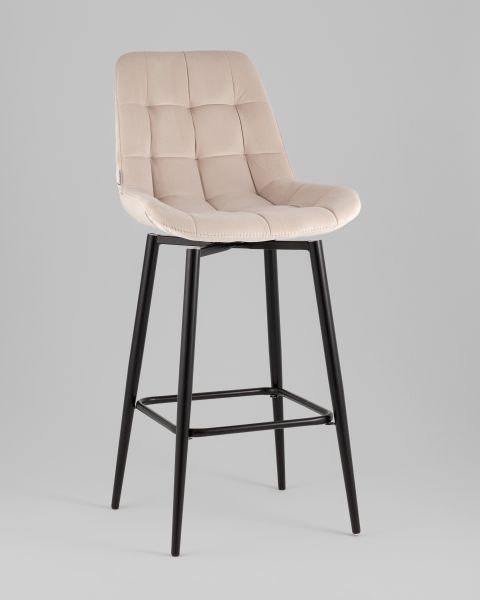 Стул барный Флекс с поворотным механизмом велюр бежевый