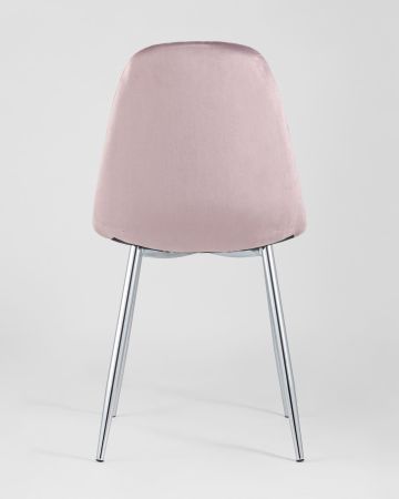 Стул Валенсия велюр розовый хромированные ножки