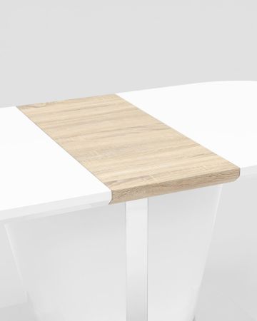 Стол обеденный Мулен раскладной 160-220*90 глянцевый белый