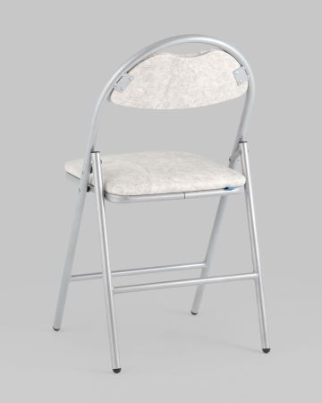 Стул складной Hagen экокожа белый мрамор каркас металлик