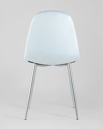 Стул Валенсия велюр пыльно-голубой хромированные ножки