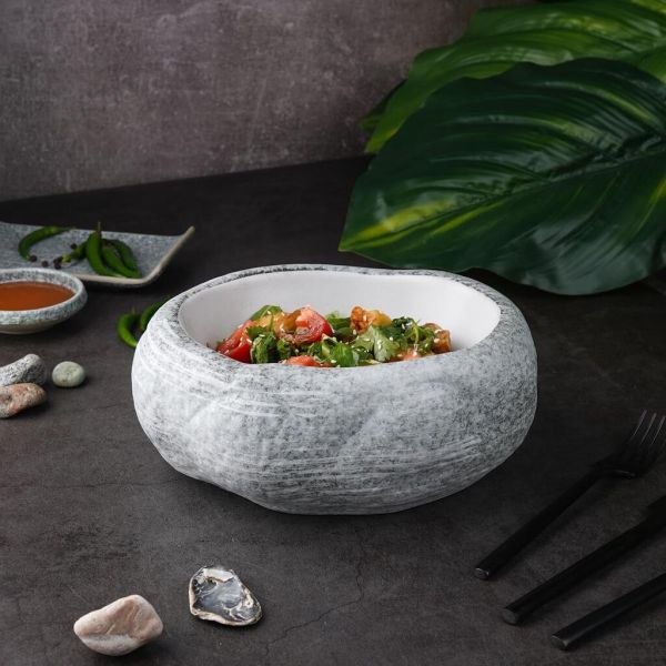 Салатник 600 мл 22,5*18,5 cм h8 cм Stone White Matt New Taiga P.L. [1]