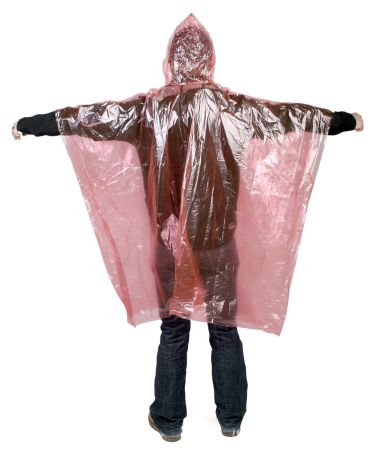 Дождевик-пончо сиреневый, PE 0.02 мм