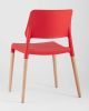 Стул BISTRO красный пластик ножки из дерева