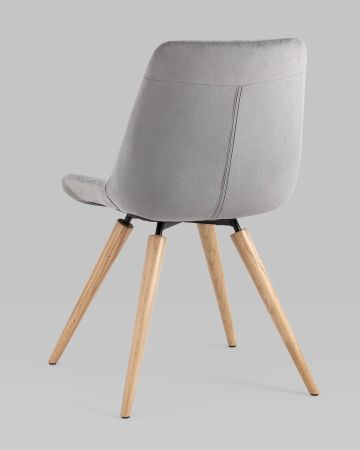 Стул Флекс на деревянных ножках велюр велютто серый