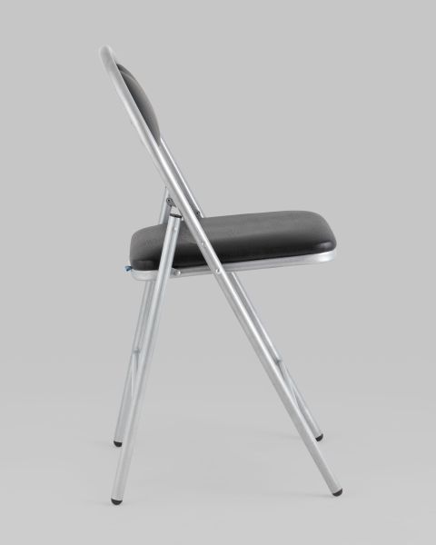 Стул складной Hagen экокожа черный каркас металлик