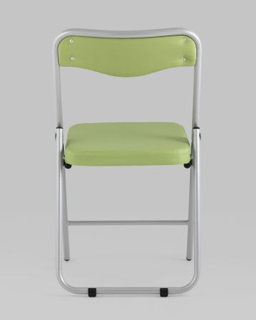 Складной стул Джонни экокожа салатовый каркас металлик