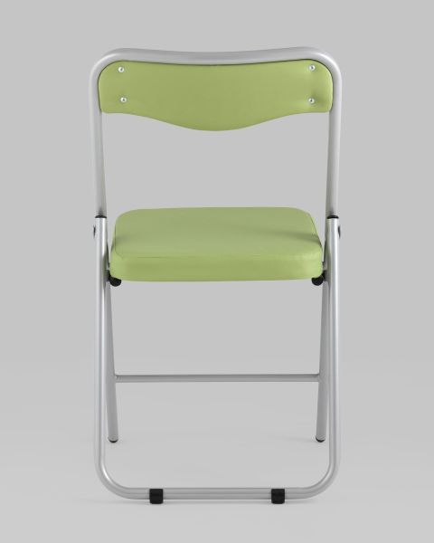 Складной стул Джонни экокожа салатовый каркас металлик