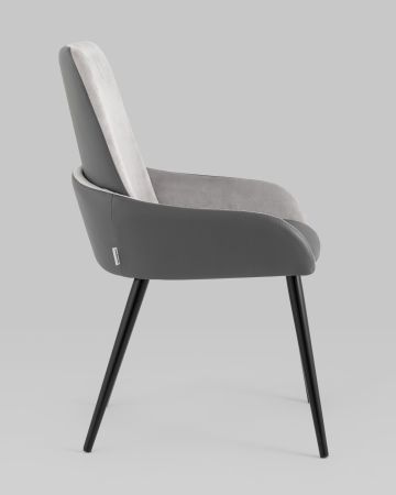 Стул Мюнхен экокожа серая велюр серый