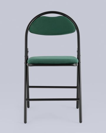 Стул складной Hagen велюр зелёный каркас черный