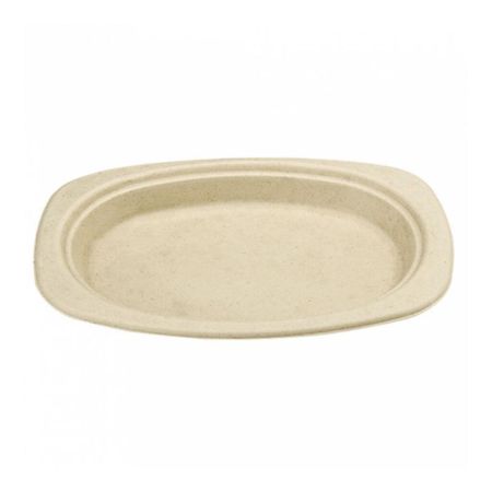 Тарелка овальная Bionic 32*25,5*2,1см, натуральный цвет, 50 шт, сахарный тростник, Garci