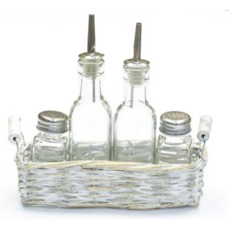 Набор для специй 4 предмета в плетеной подставке 22,5*7,8*5,5/19 см P.L. Proff Cuisine