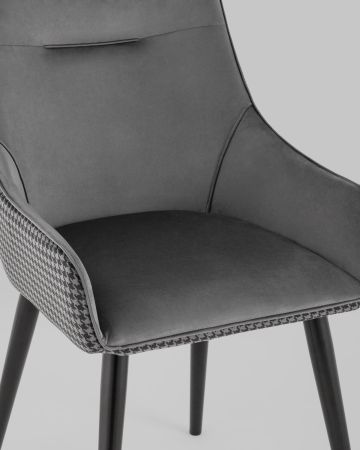 Стул Джоан велюр серый гусиная лапка