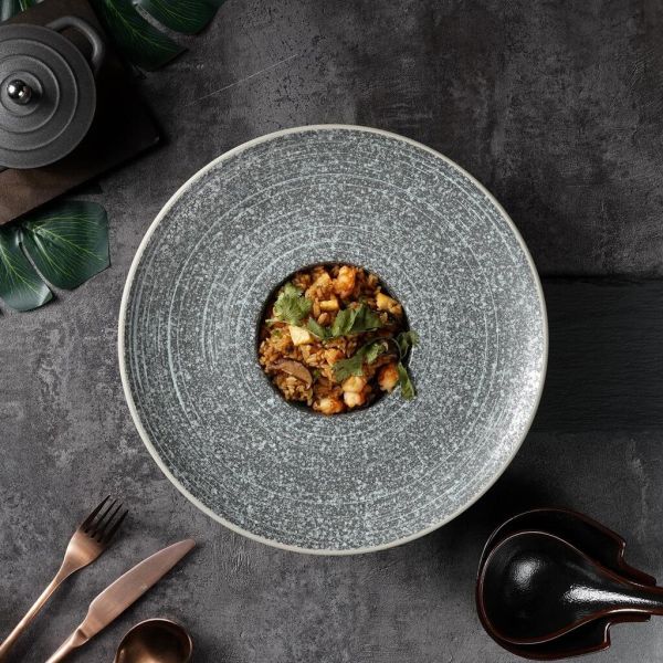 Тарелка глубокая 250 мл d 29,6 см h6 см для пасты глазурь Glossy Stone Untouched Taiga P.L. [1]