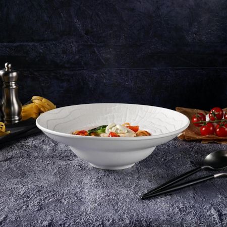 Тарелка глубокая 340 мл d 25 см h7,7 см для пасты, для супа White Raw Wood P.L. Proff Cuisine [3]